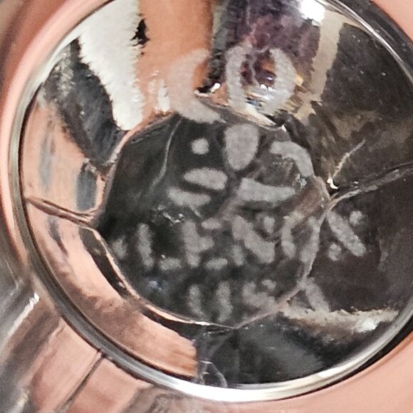 Lenox White Echo Silver Water Goblet 7" etched floral crystal vtg fine glassware - Picture 4 of 5